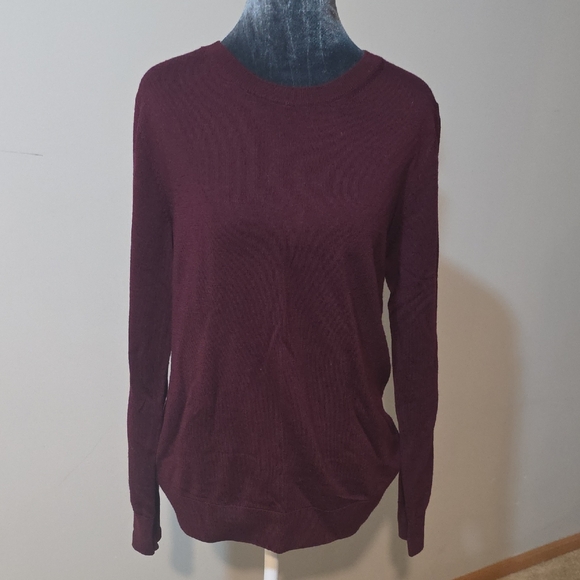 Katherine Barclay Sweaters - Katherine Barclay Extra Fine Merino Wool Burgundy Sweater | Size M | Luxury Knit